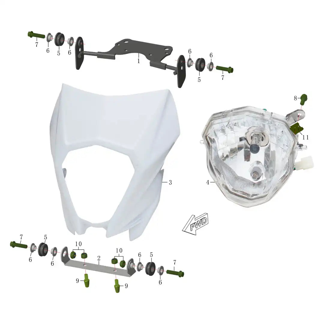 RXB190 Front Headlight Assembly