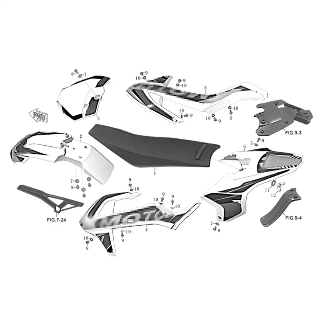 RXB190 Fender and Seat Assembly