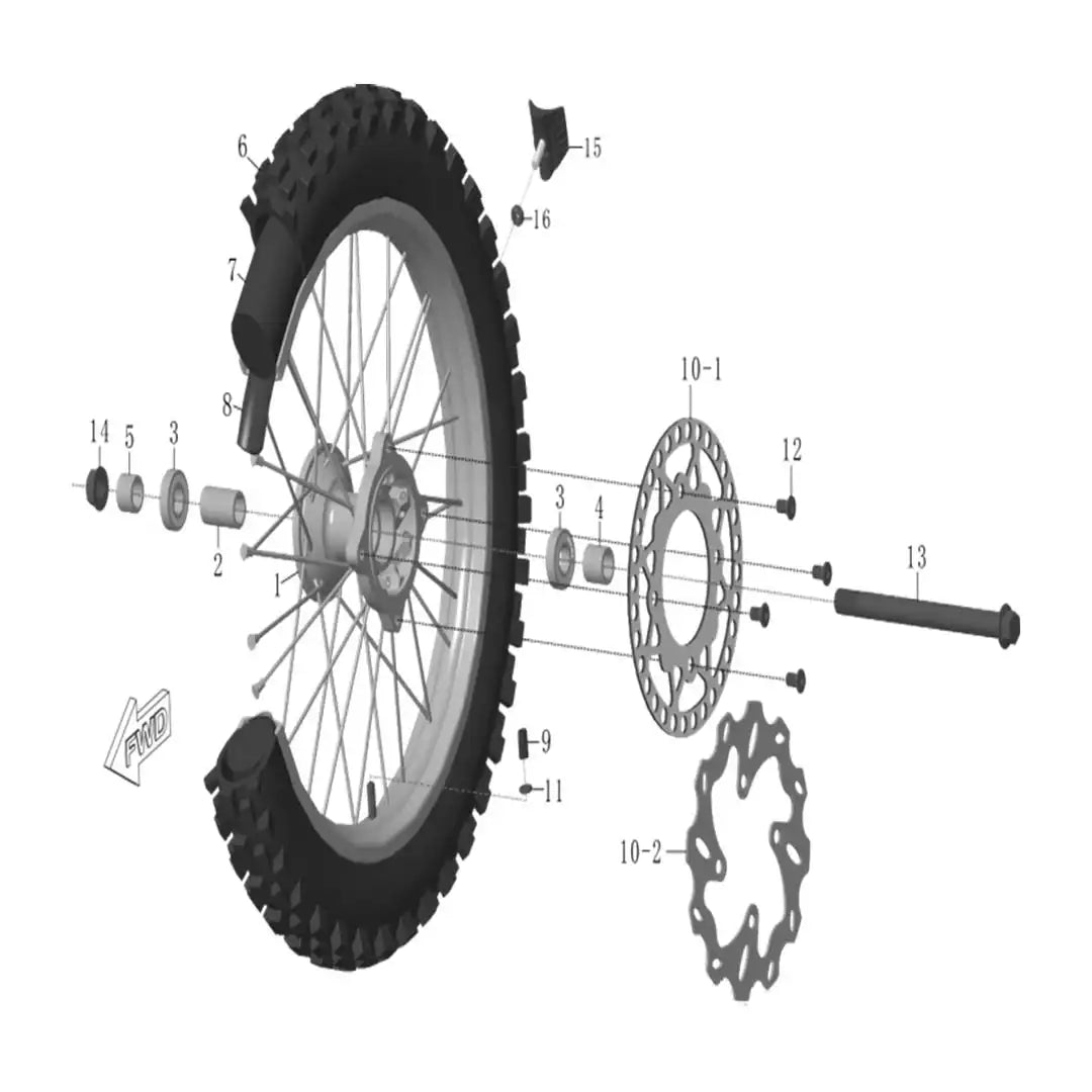 RXB190 Front Wheel Assembly
