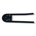 Black cable crimping tool on a transparent background