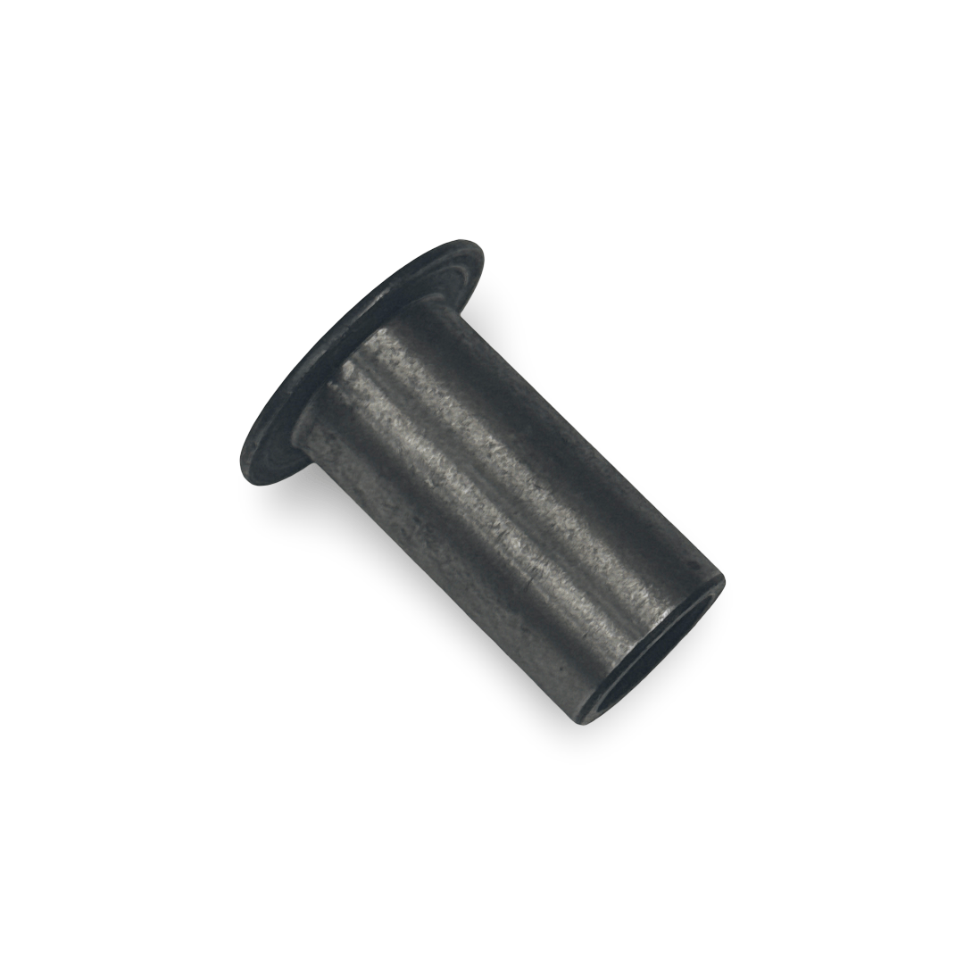 Black metal bushing on a white background