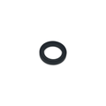 Black rubber oil seal on a white background
