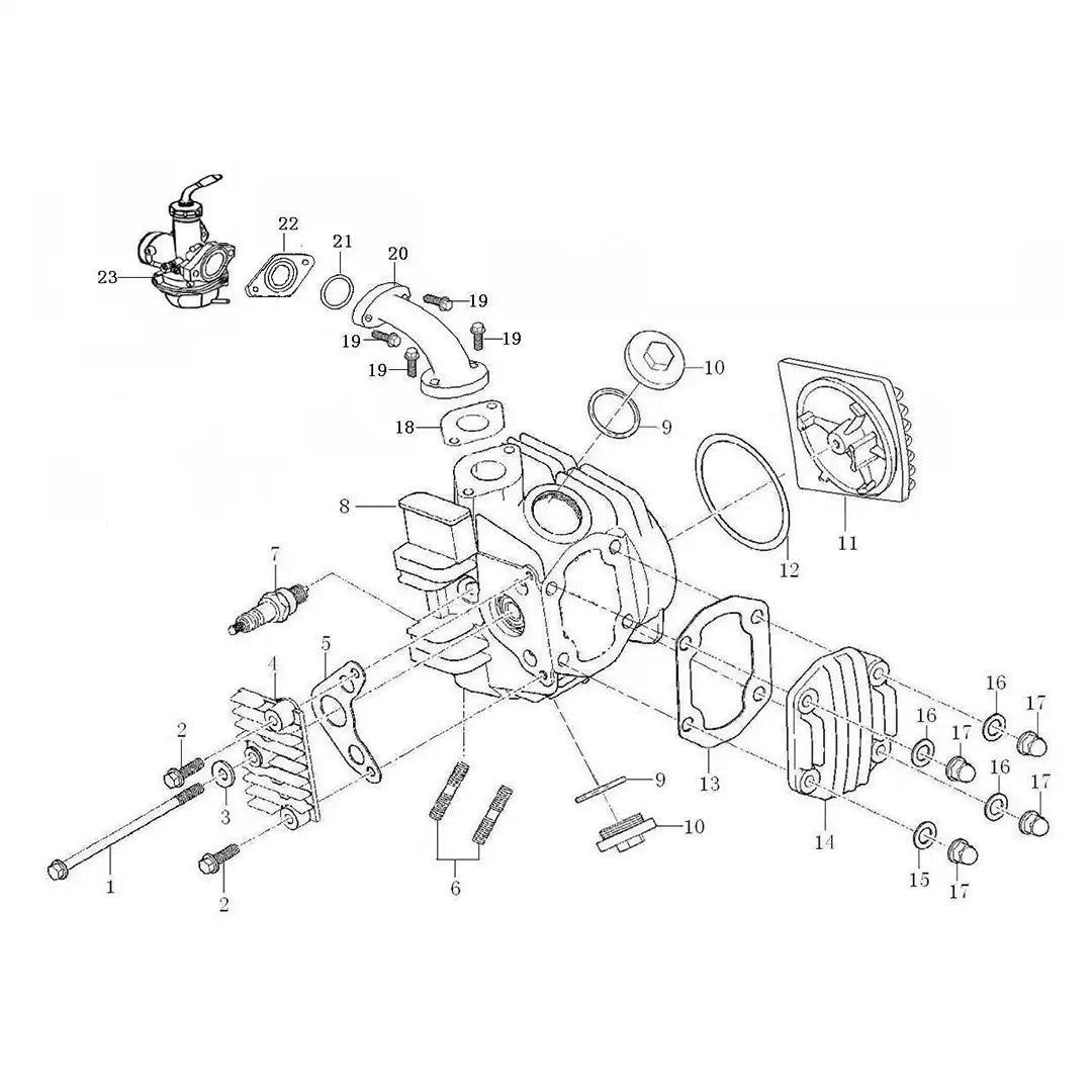 Zongshen Z110 Engine - Cylinder Head Assembly (F01)