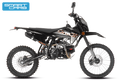 A black and silver Orion RXB190X/L manual dirt bike with a SmartCarb SC3 carburetor.