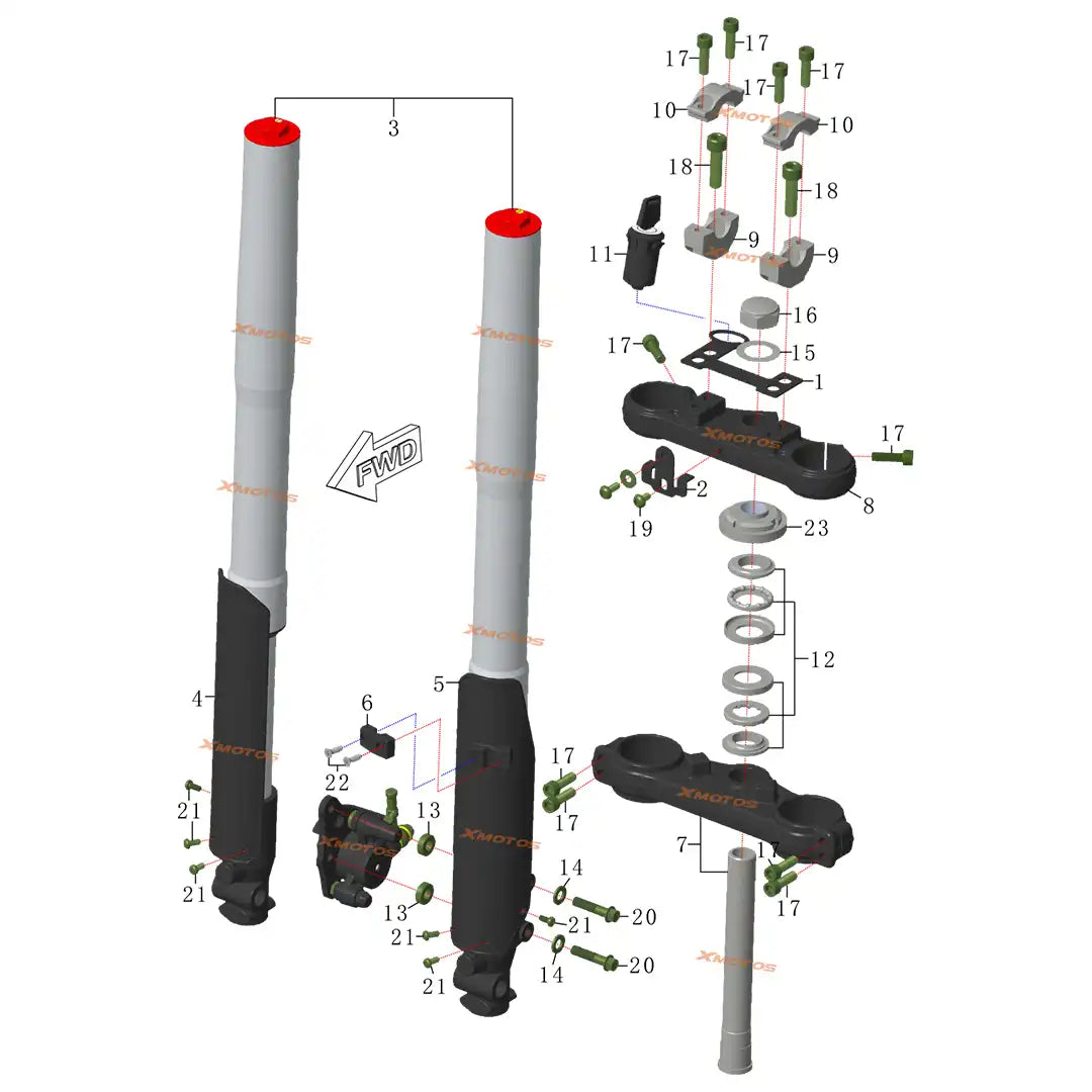 RXB110 Front Fork Assembly