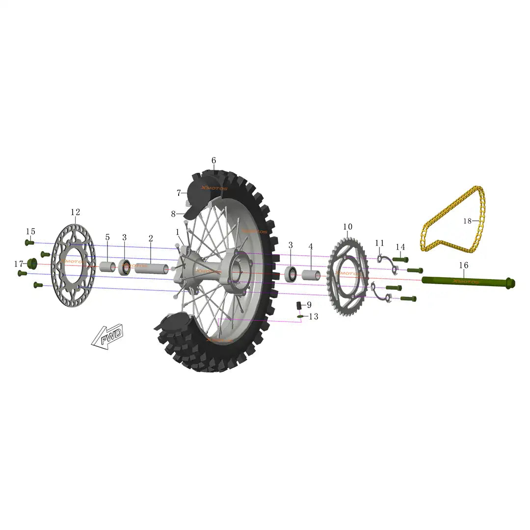 RXB110 Front Wheel Assembly