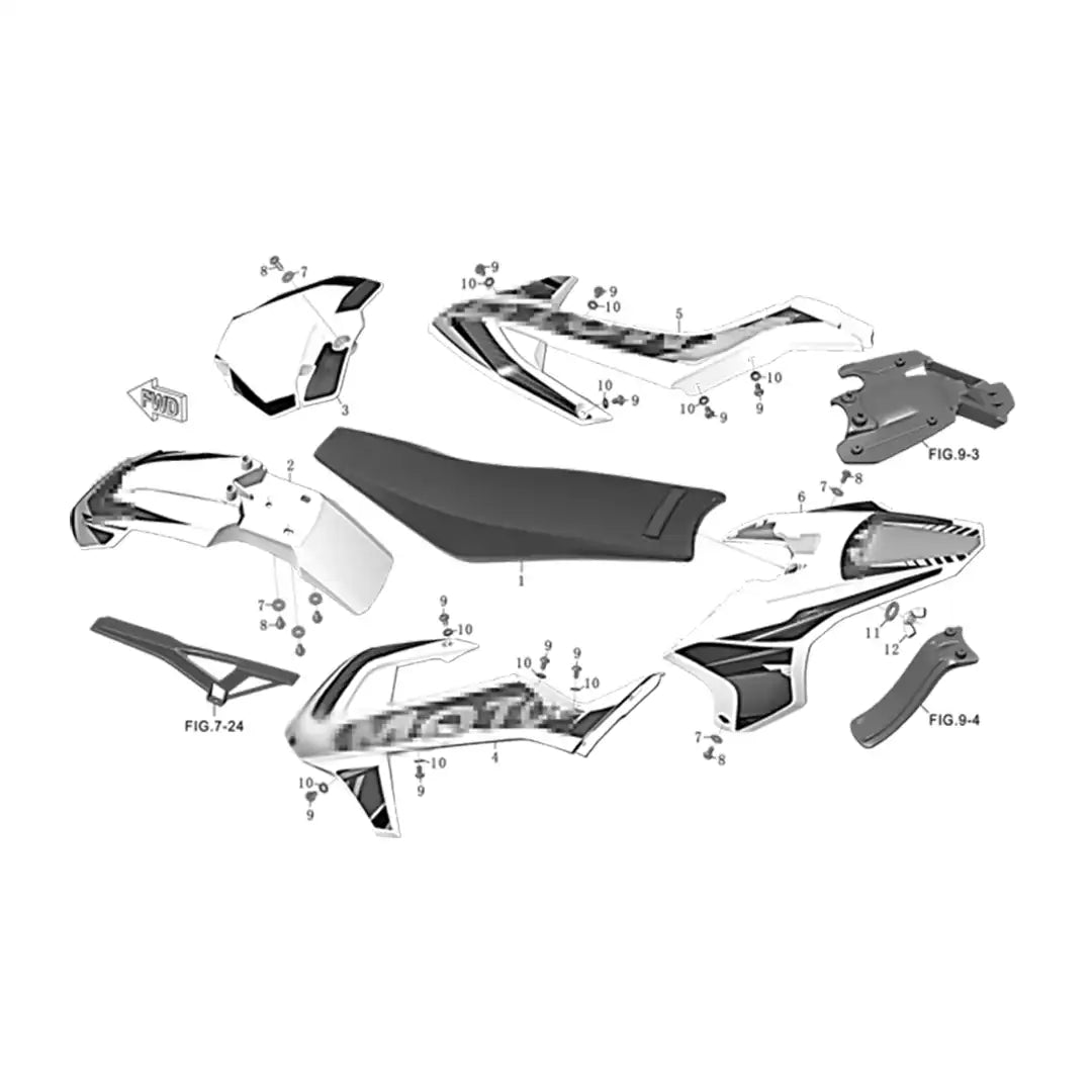 RXB125 Fender and Seat Assembly