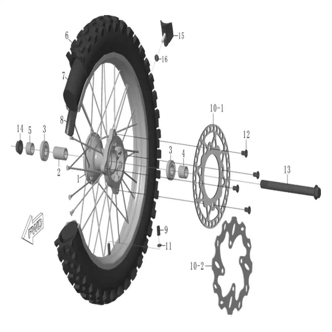RXB125 Front Wheel Assembly