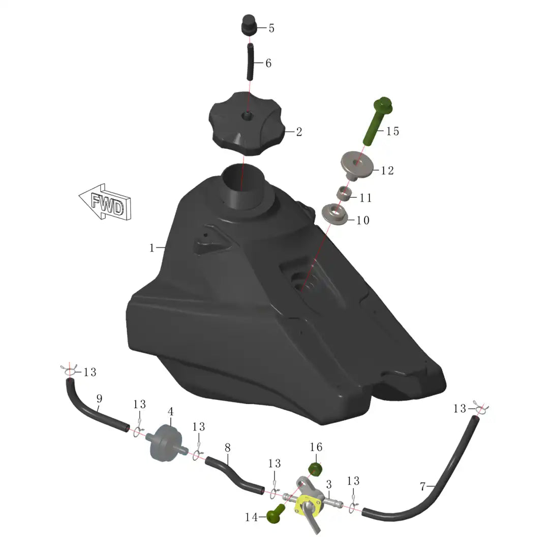 RXB125 Fuel Tank Assembly