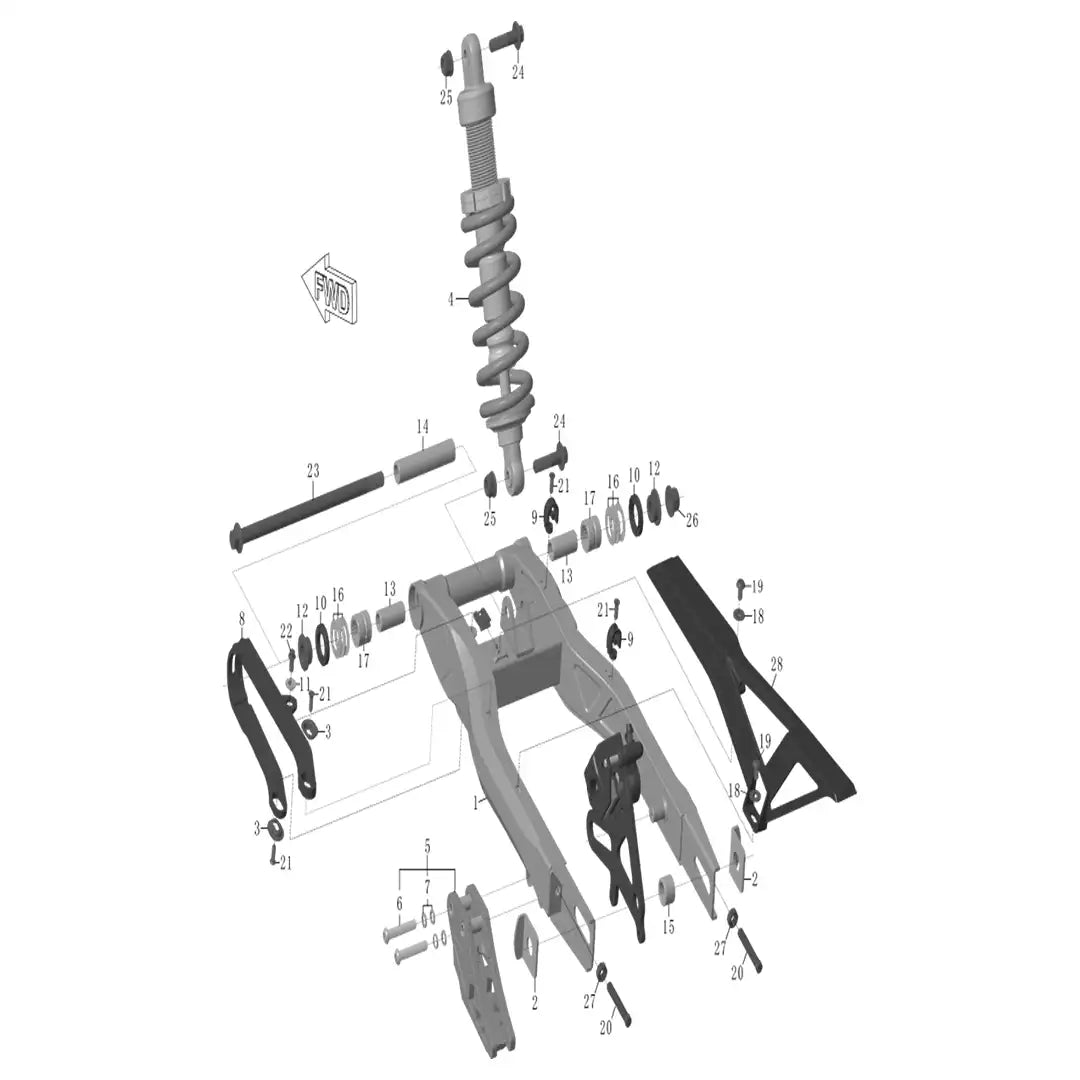 RXB125 Rear Swing Arm Assembly