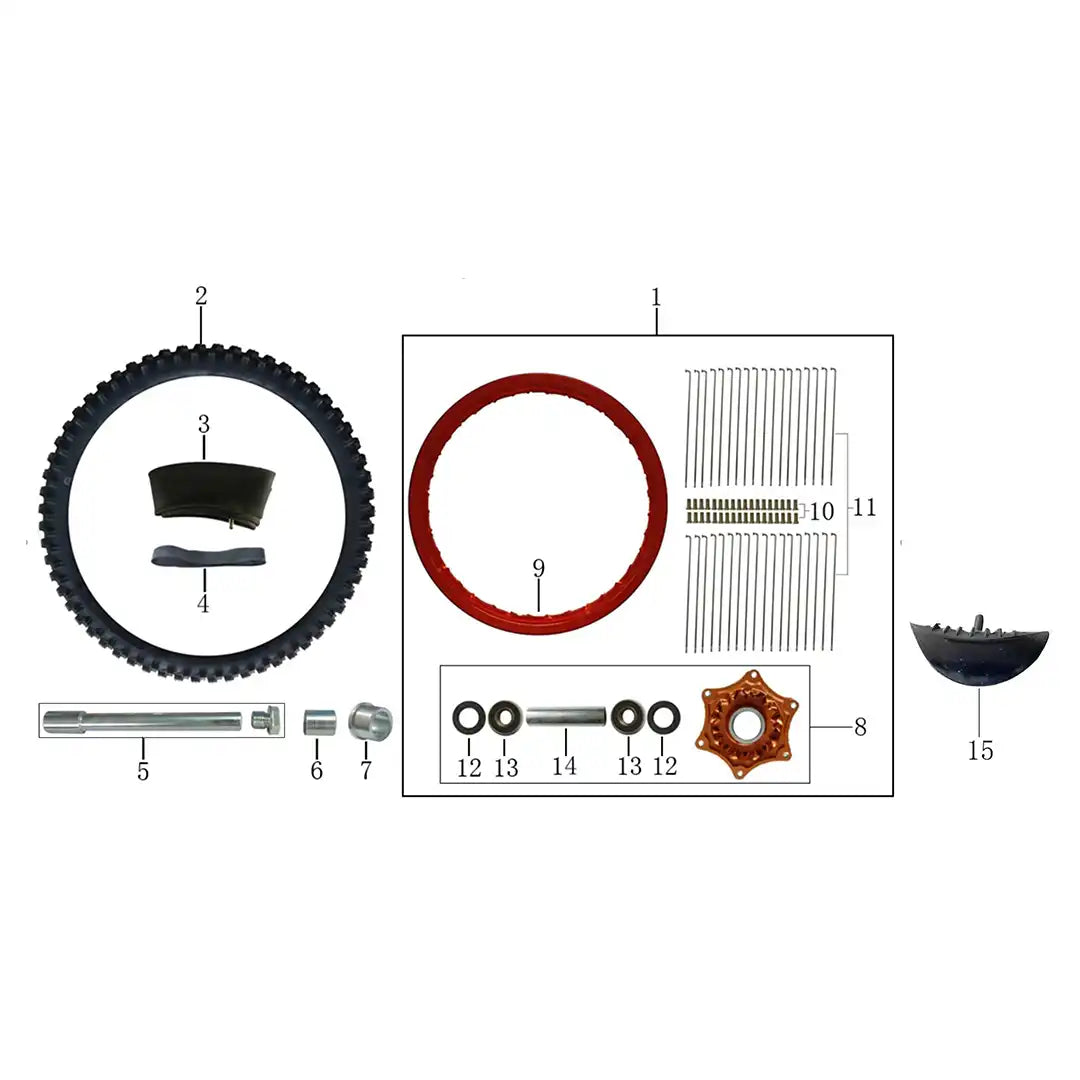 RXB250 Front Wheel Assembly