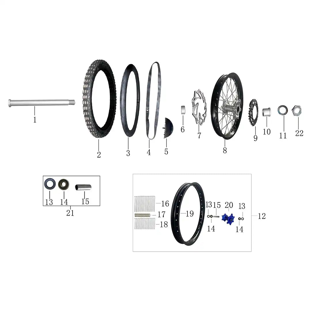 RXB250HO Rear Wheel Assembly